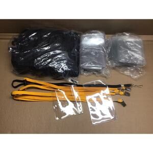 NEW 100 Black Lanyards & Clips 150 Badge/Card Holders